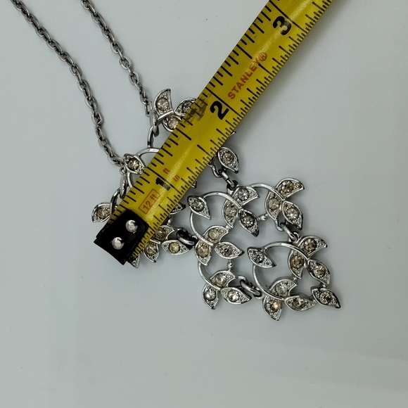 VINTAGE Signed Emmons Runway Convertible Necklace & Brooch W/Yellow Rhinestones - Picture 7 of 10